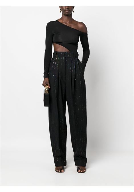 Black high-waist paillette-embellished trousers - women ALEXANDRE VAUTHIER | 233PA1650BLKMLT